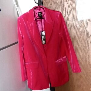 River Island London Velvet Pink Dynty Diva Blaizer US 12